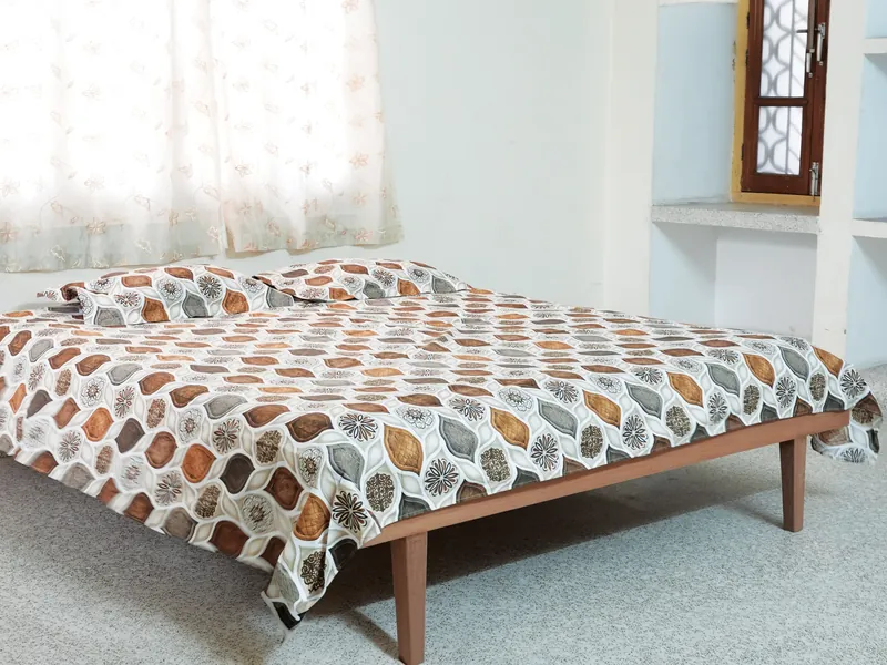 Bright guest room with a double bed and soft daylight